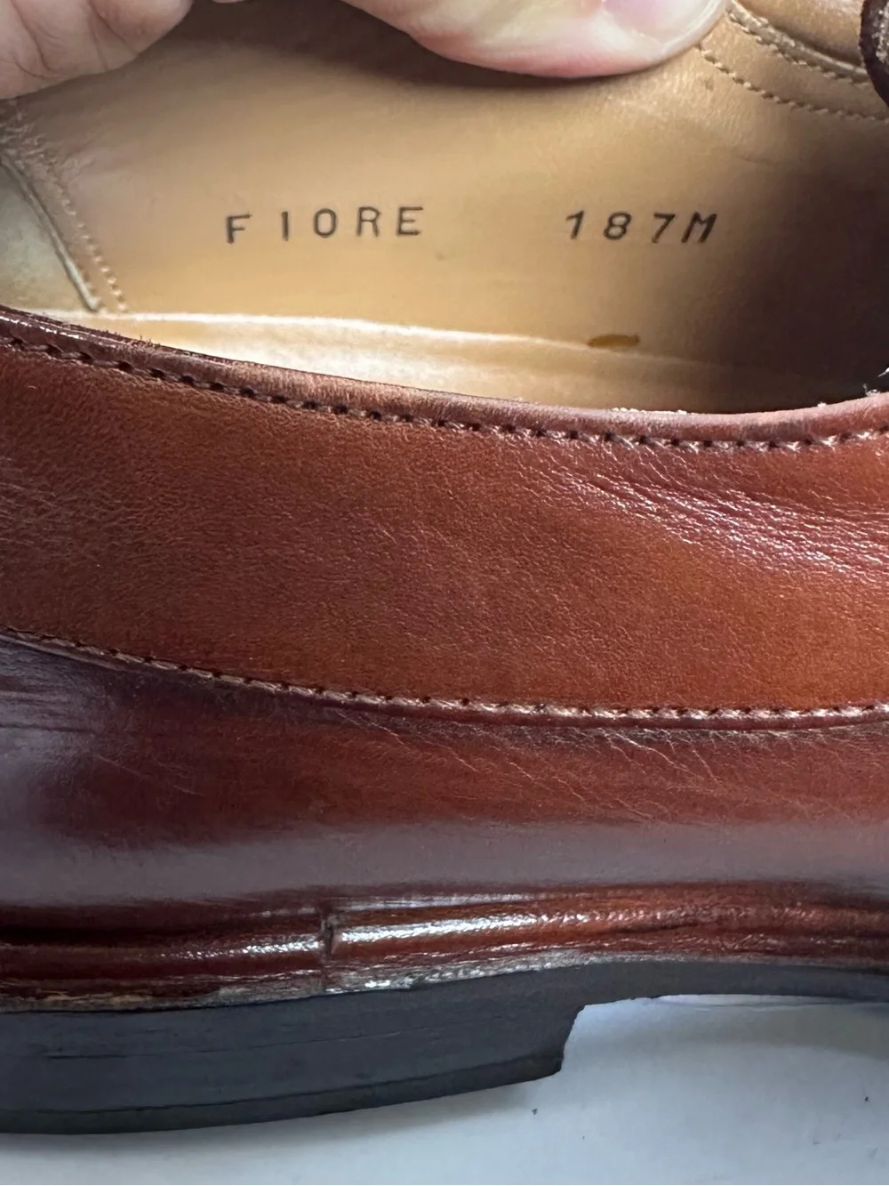 Melzan Men’s Whiskey Brown Lace Up Spilt Front Almond Toe Shoes- Size 11